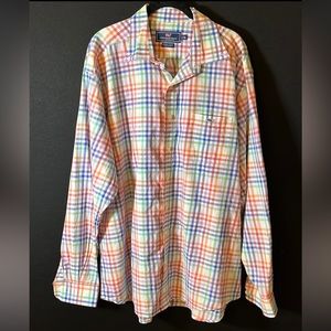 Vineyard Vines Blue Striped Multicolor Long Sleeve Button Down Shirt- Size XL